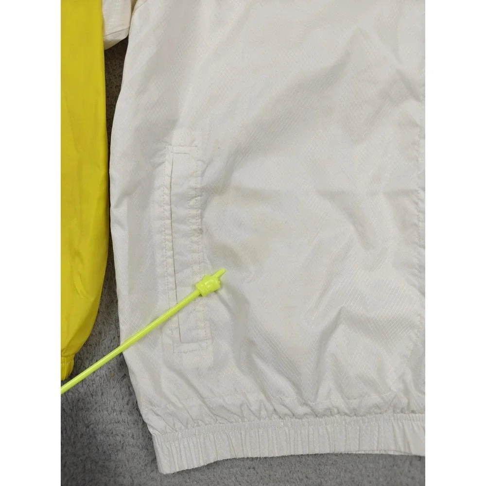 Vintage Nike Windbreaker‎ Jacket Youth Large 12-14 White Yellow Hooded Zip